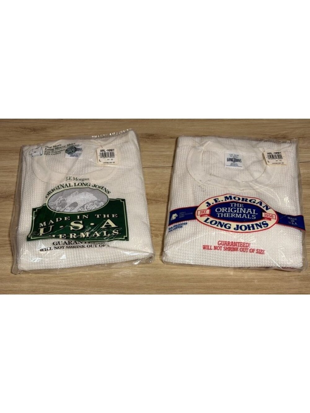 2 J.E. Morgan Original Long Johns Thermal Shirts Size Large Vintage NEW NOS